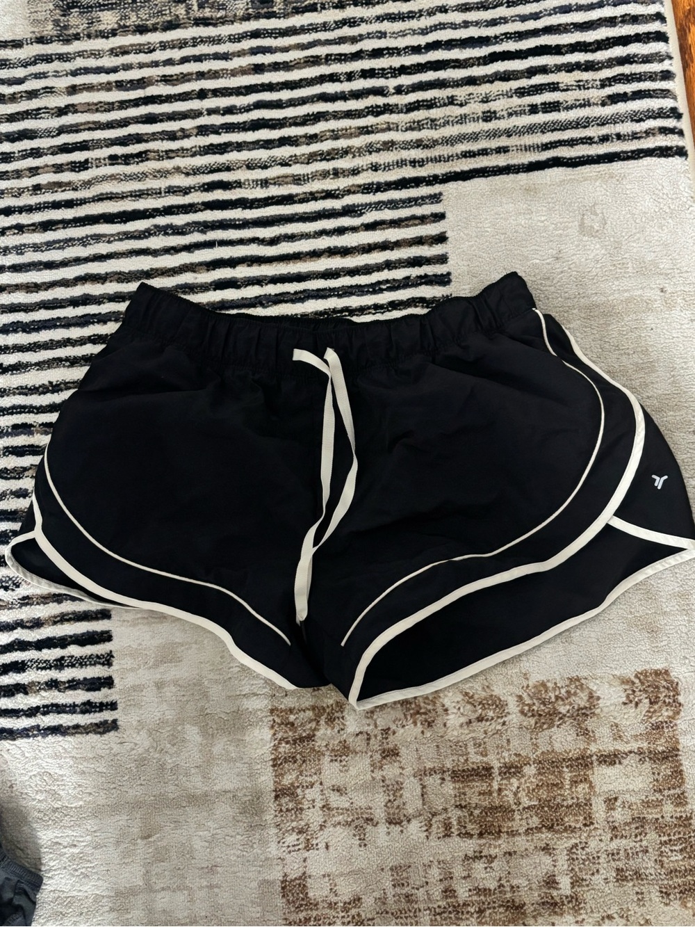Black Women's Athletic Shorts with White Trim